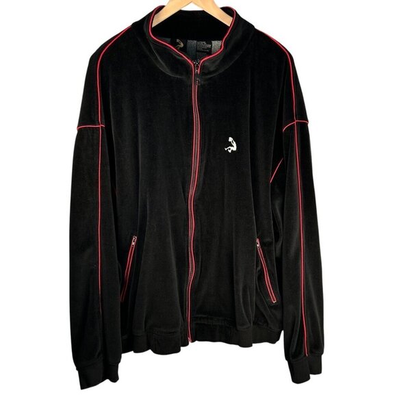 Nike Other - Nike Shaq Shaquille O’Neil Velour Track Jacket Size XL Dunk Black Red NBA Sports